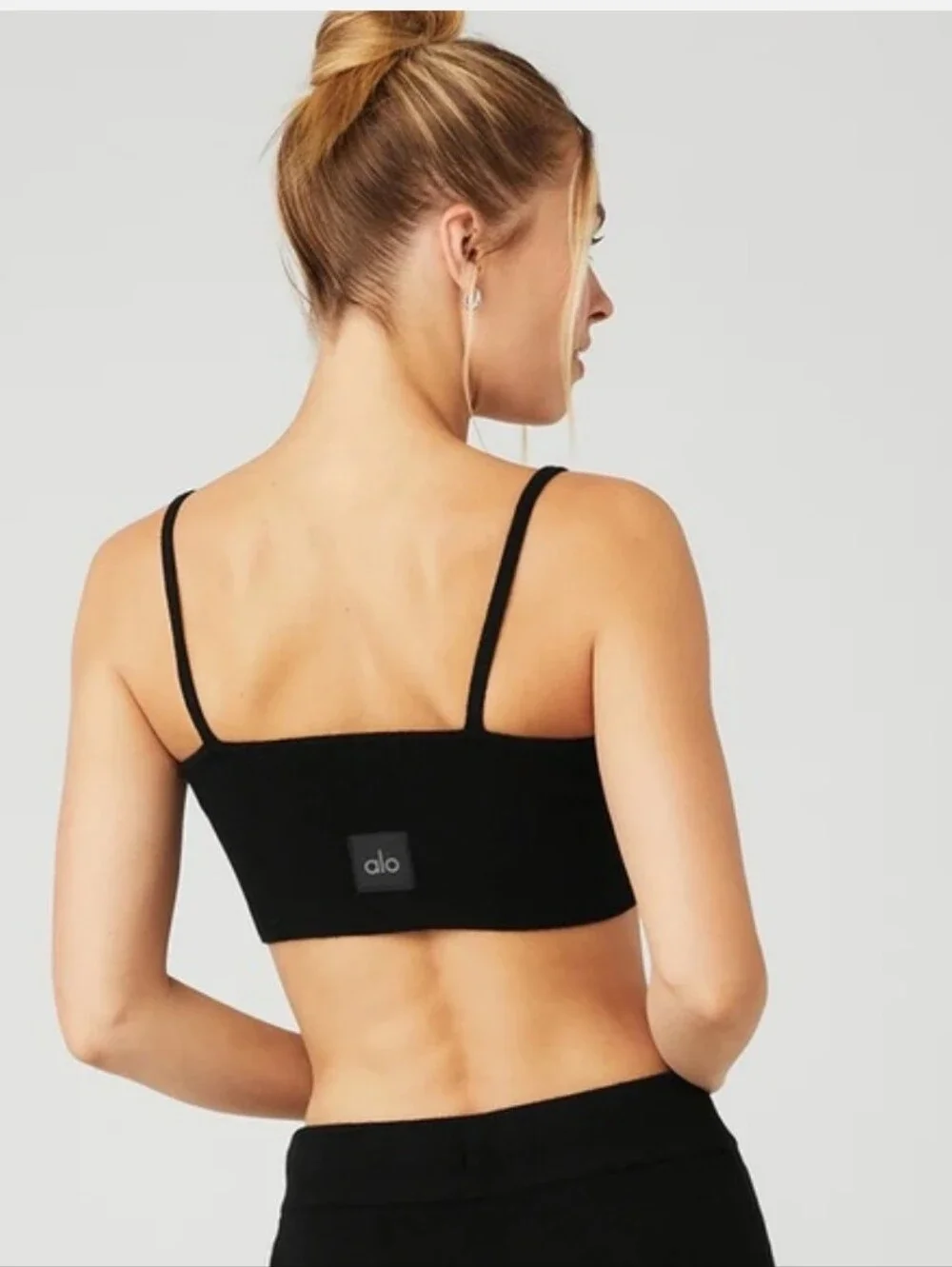 Alo Yoga Cashmere Jet Set Bra in Black XS  Quite Luxury Athlesure Bralette